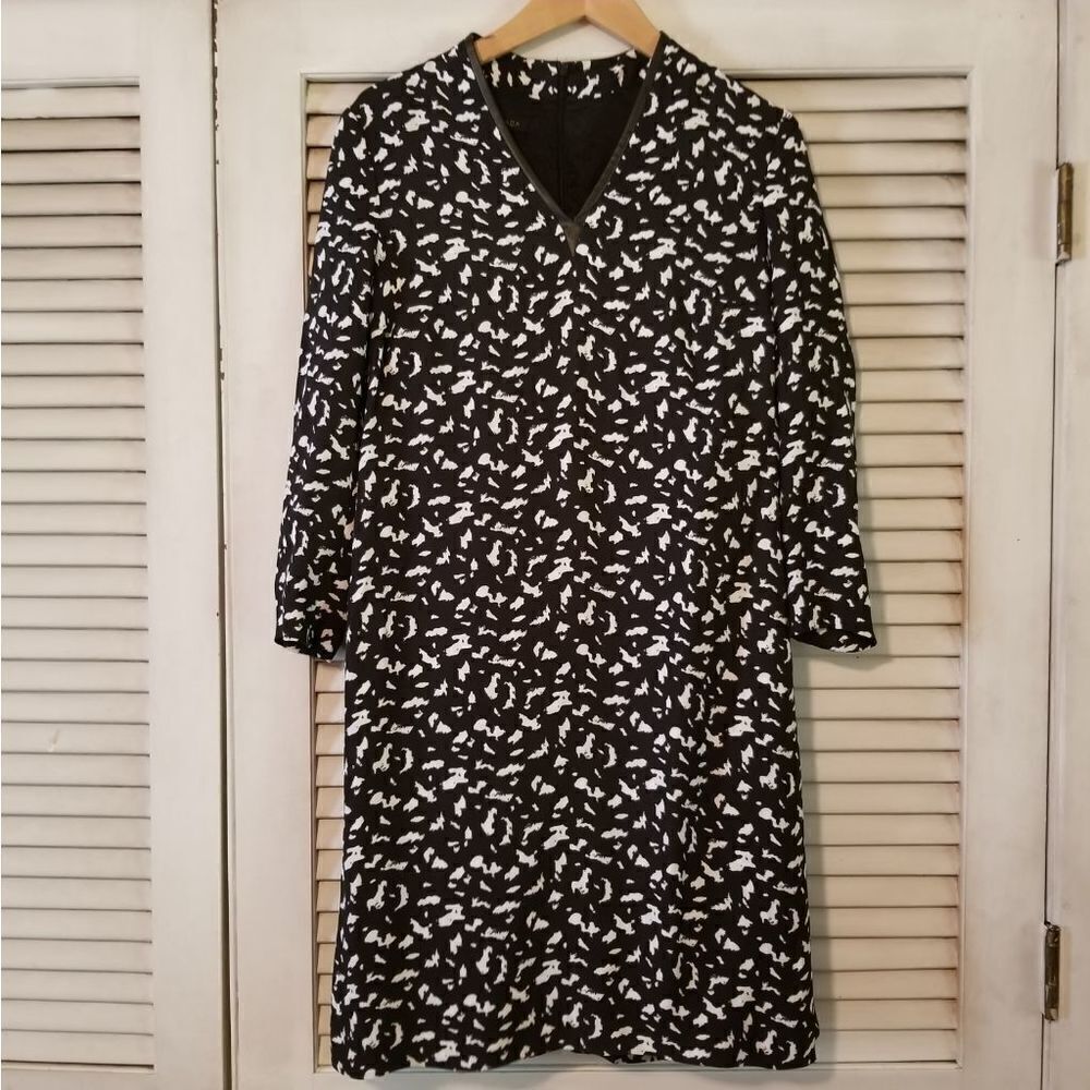 Escada Black White Sheath  Dress 3/4 Sleeves 34 (4)